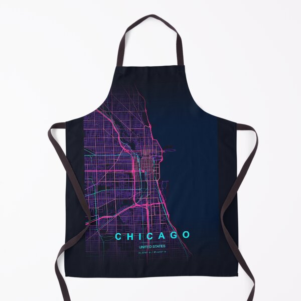 Item preview, Neon Style Map of Chicago, USA designed and sold by Enea Kelo.