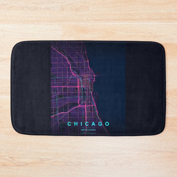 Item preview, Neon Style Map of Chicago, USA designed and sold by Enea Kelo.