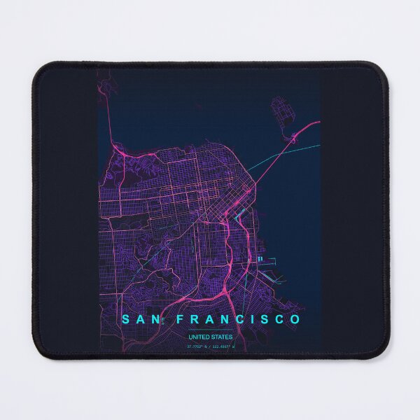 Item preview, Neon Style Map of San Francisco, USA designed and sold by Enea Kelo.