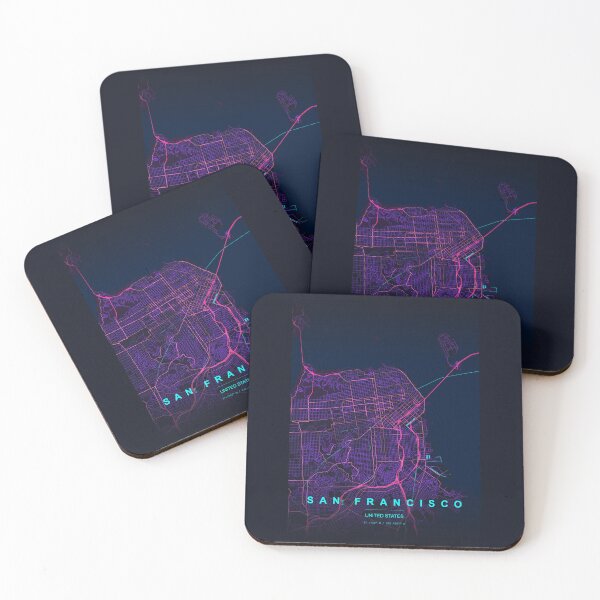 Item preview, Neon Style Map of San Francisco, USA designed and sold by Enea Kelo.