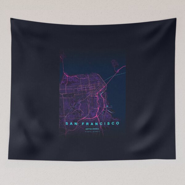 Item preview, Neon Style Map of San Francisco, USA designed and sold by Enea Kelo.