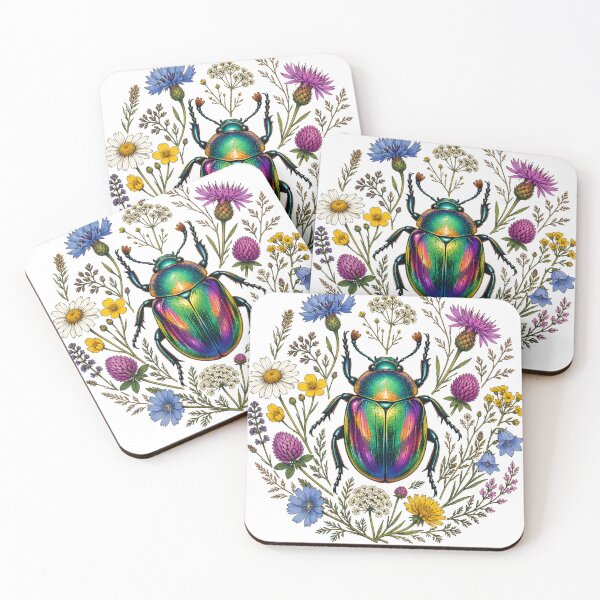Item preview, Iridescent Beetle with Wildflowers designed and sold by Express Culture.