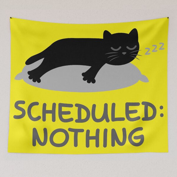 Item preview, Scheduled: Nothing - Funny Sleeping Black Cat Design designed and sold by fishdesigns.