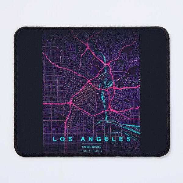 Item preview, Neon Style Map of Los Angeles, USA designed and sold by Enea Kelo.