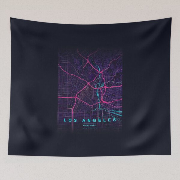 Item preview, Neon Style Map of Los Angeles, USA designed and sold by Enea Kelo.