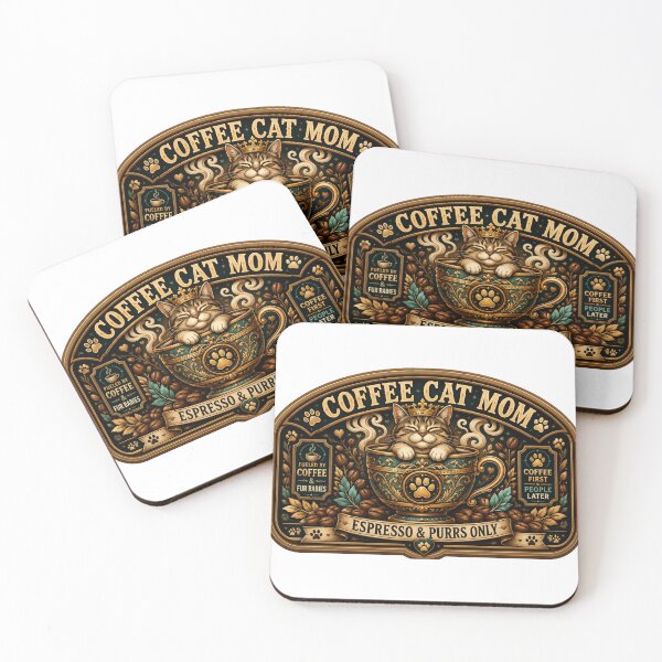 Item preview, Coffee Cat Mom T Shirt, Espresso & Purrs Only Mug, Funny Cat Mom Coffee Gift designed and sold by YMLux.