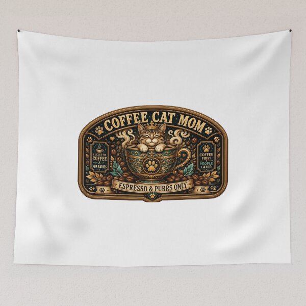 Item preview, Coffee Cat Mom T Shirt, Espresso & Purrs Only Mug, Funny Cat Mom Coffee Gift designed and sold by YMLux.