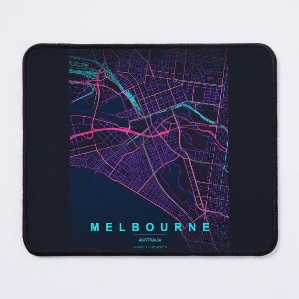Item preview, Neon Style Map of Melbourne, Australia designed and sold by Enea Kelo.