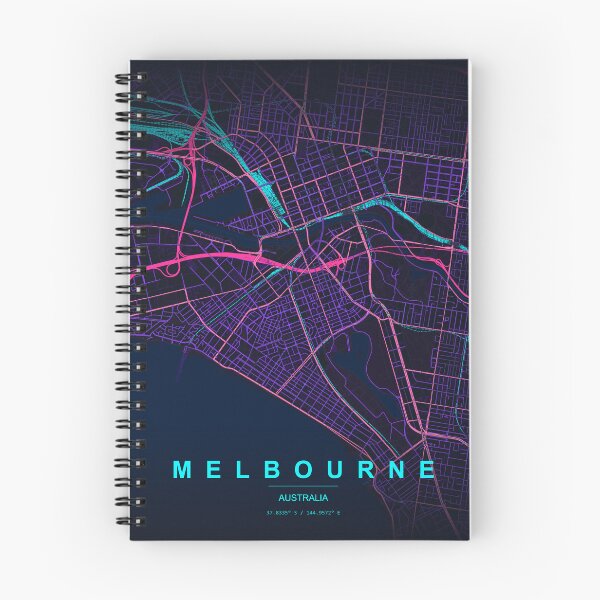 Item preview, Neon Style Map of Melbourne, Australia designed and sold by Enea Kelo.