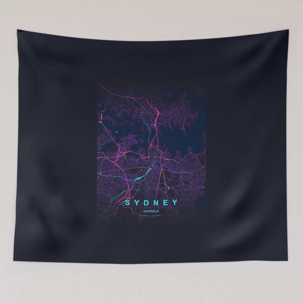 Item preview, Neon Style Map of Sydney, Australia designed and sold by Enea Kelo.
