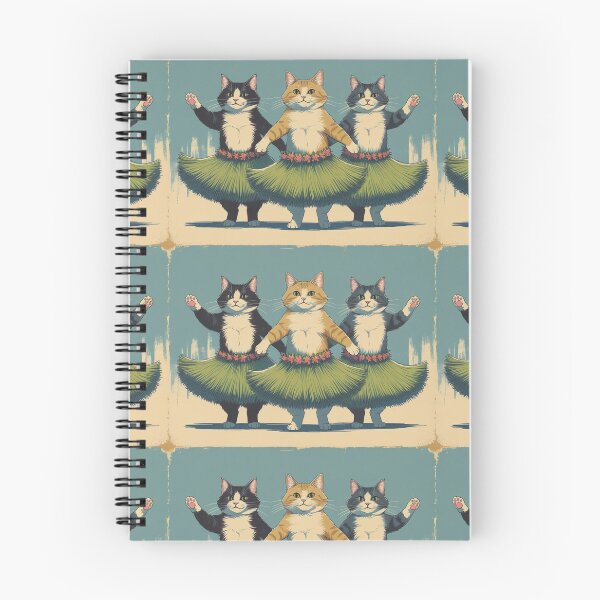 Item preview, Funny Hula Cats Trio – Tropical Vintage Kitty Illustration designed and sold by LEO'S CREATURE　れおずくりーちゃー.