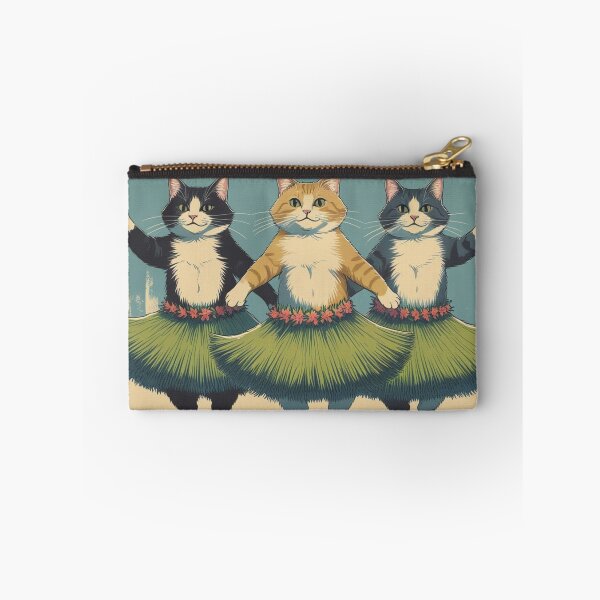 Item preview, Funny Hula Cats Trio – Tropical Vintage Kitty Illustration designed and sold by LEO'S CREATURE　れおずくりーちゃー.
