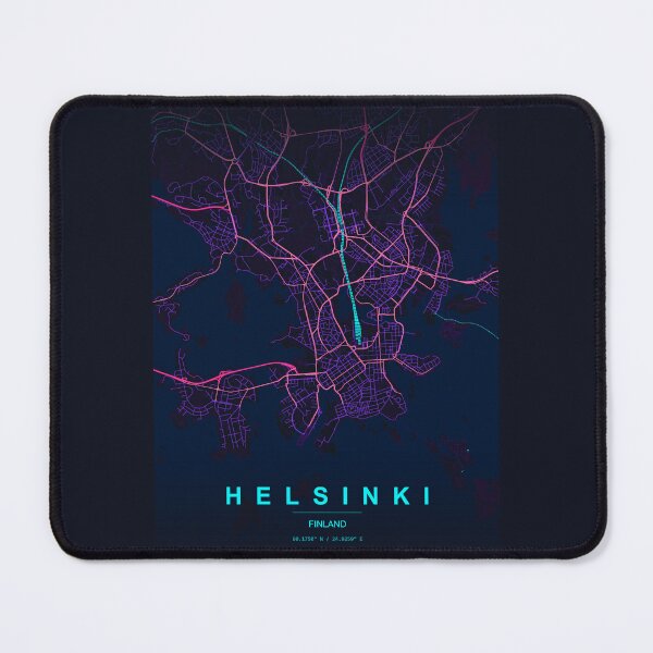 Item preview, Neon Style Map of Helsinki, Finland designed and sold by Enea Kelo.