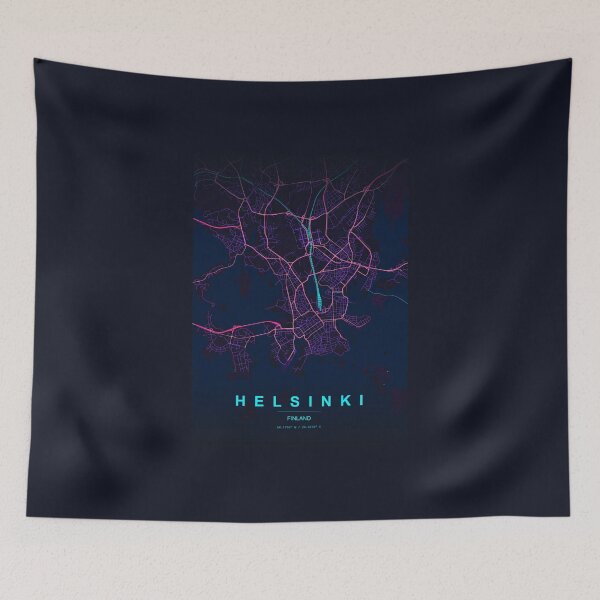 Item preview, Neon Style Map of Helsinki, Finland designed and sold by Enea Kelo.