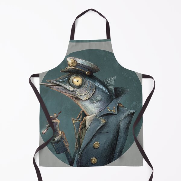 Item preview, Surreal Fish Captain Smoking Cigarette Vintage Illustration designed and sold by onubi.