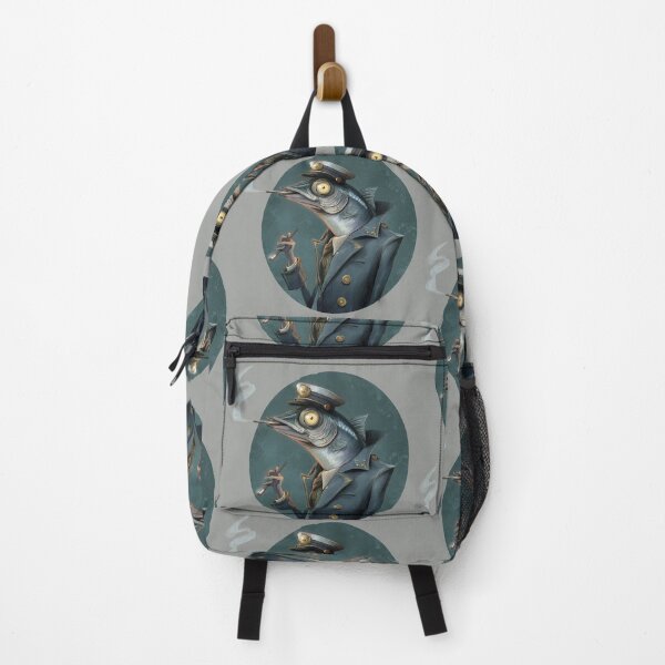 Item preview, Surreal Fish Captain Smoking Cigarette Vintage Illustration designed and sold by onubi.