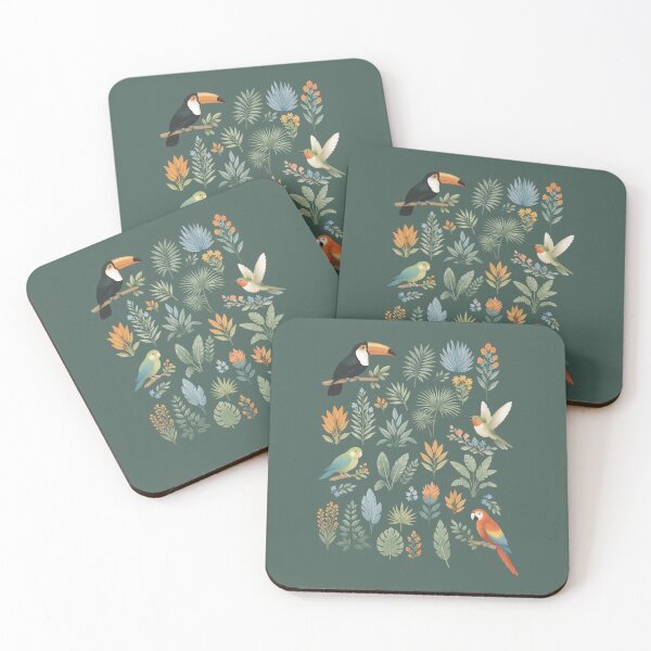 Item preview, Tropical birds green designed and sold by Elenanaylor.
