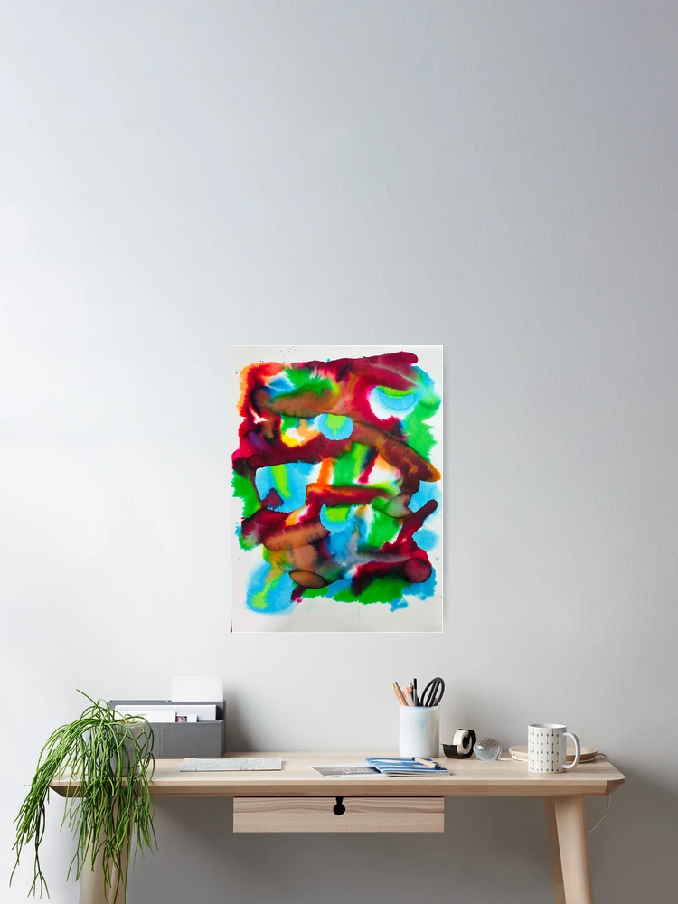 Thumbnail 2 of 3, Poster, Script — Large Format Abstract Watercolour designed and sold by RishabhKapoor.