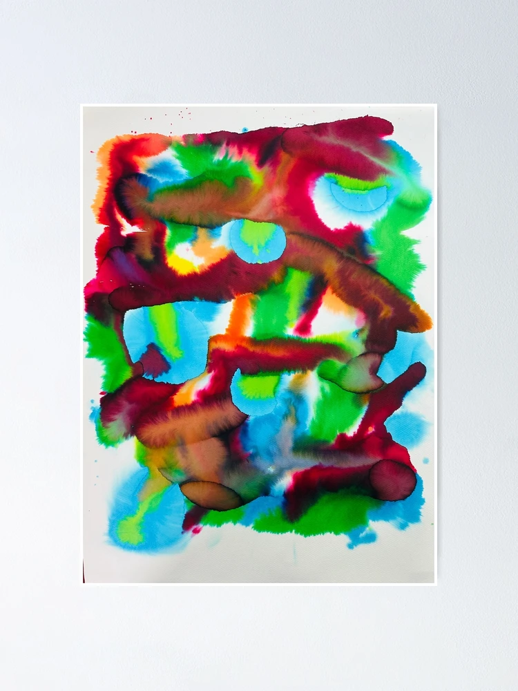 Thumbnail 1 of 3, Poster, Script — Large Format Abstract Watercolour designed and sold by RishabhKapoor.
