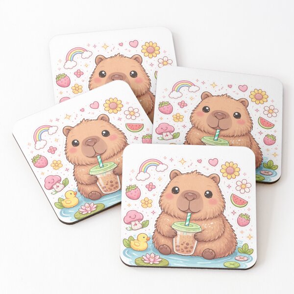 Item preview, Cute Capybara Drinking Bubble Tea designed and sold by Express Culture.