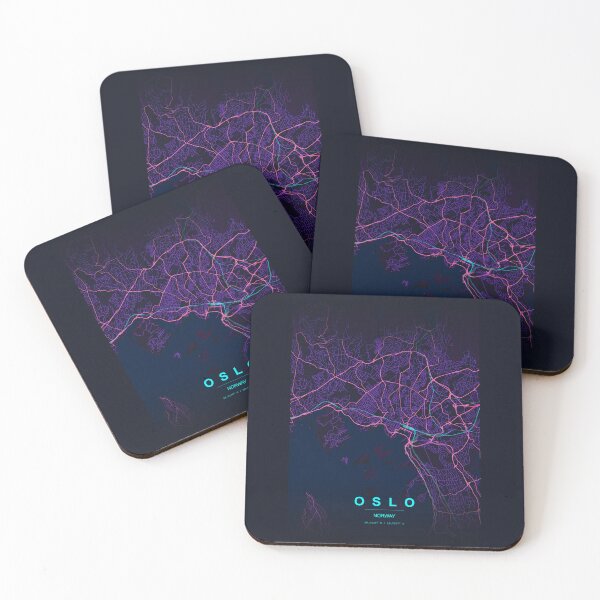Item preview, Neon Style Map of Oslo, Norway designed and sold by Enea Kelo.