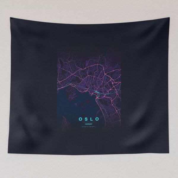 Item preview, Neon Style Map of Oslo, Norway designed and sold by Enea Kelo.