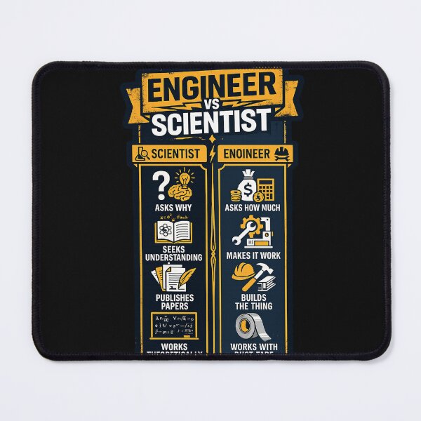 Item preview, Engineer vs Scientist Funny Comparison Chart – Bold Humor Poster Art | Engineering Gift designed and sold by irfanshikh.