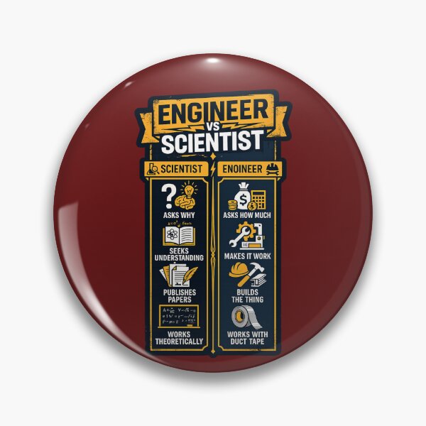 Item preview, Engineer vs Scientist Funny Comparison Chart – Bold Humor Poster Art | Engineering Gift designed and sold by irfanshikh.