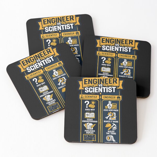Item preview, Engineer vs Scientist Funny Comparison Chart – Bold Humor Poster Art | Engineering Gift designed and sold by irfanshikh.