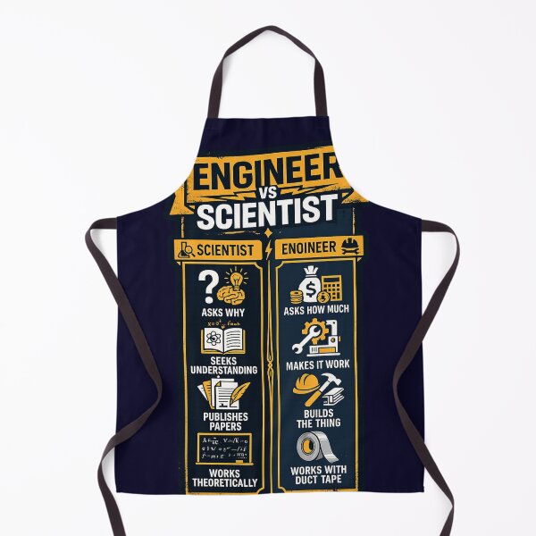 Item preview, Engineer vs Scientist Funny Comparison Chart – Bold Humor Poster Art | Engineering Gift designed and sold by irfanshikh.