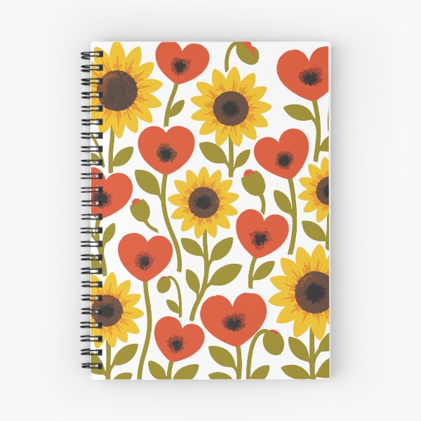 Item preview, Sunflowers and Red Heart Flowers Pattern - Cheerful Floral Pattern designed and sold by charlypicazo.