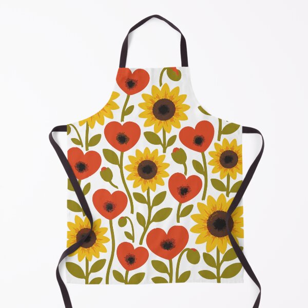 Item preview, Sunflowers and Red Heart Flowers Pattern - Cheerful Floral Pattern designed and sold by charlypicazo.