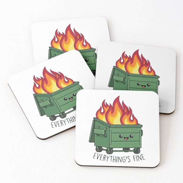 Item preview, Kawaii Dumpster Fire Everything Is Fine Art designed and sold by ogduckboy.