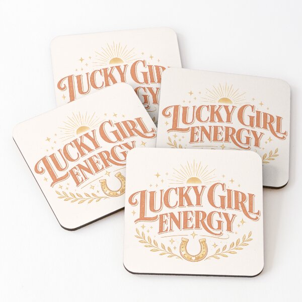 Item preview, Lucky Girl Energy Retro Feminine Aesthetic Typography Design designed and sold by astersgraphics.