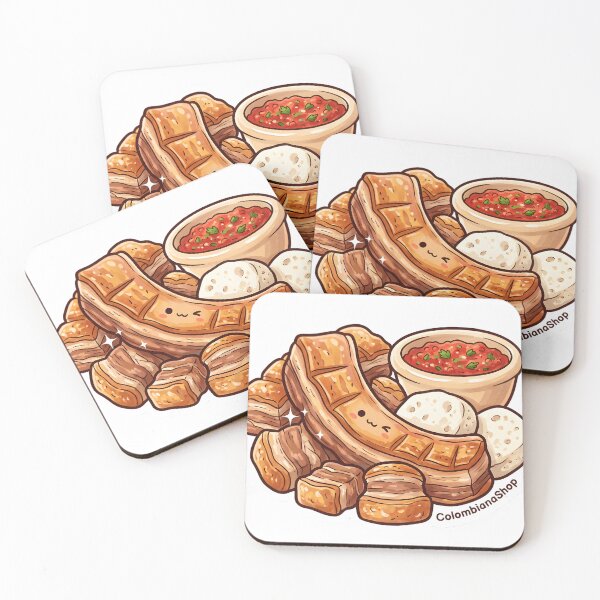 Item preview, Four-Lane Chicharrón — Colombian Chibi Food Art | Kawaii Style designed and sold by ColombianaShop.