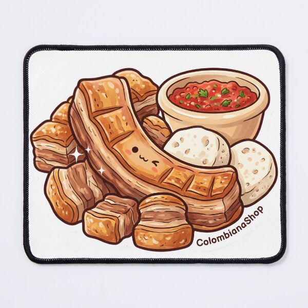 Item preview, Four-Lane Chicharrón — Colombian Chibi Food Art | Kawaii Style designed and sold by ColombianaShop.