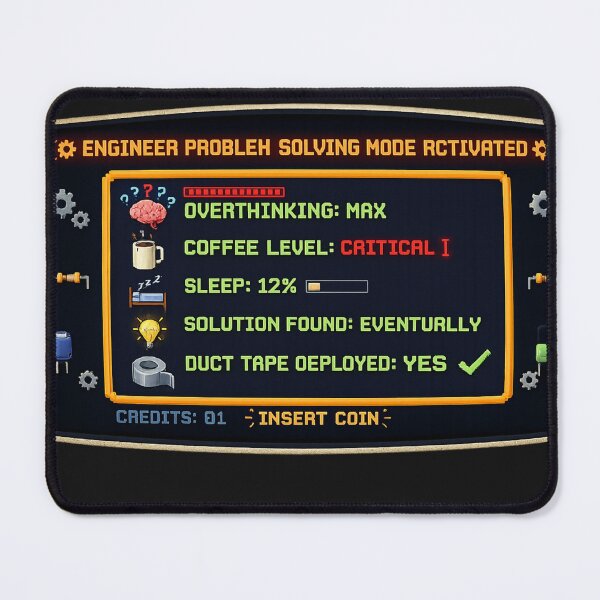Item preview, Engineer Problem Solving Mode Activated – Retro Pixel Stats Art | Funny Engineering Humor Gift designed and sold by irfanshikh.