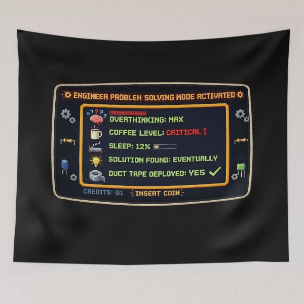 Item preview, Engineer Problem Solving Mode Activated – Retro Pixel Stats Art | Funny Engineering Humor Gift designed and sold by irfanshikh.