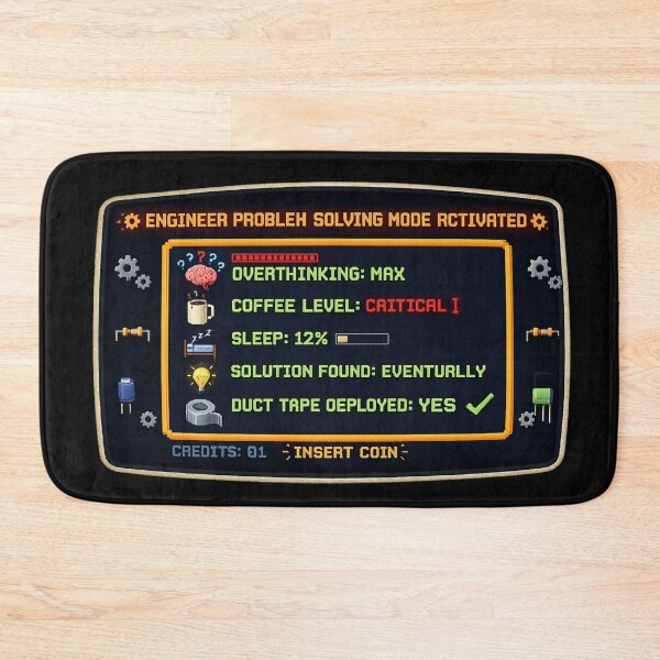 Item preview, Engineer Problem Solving Mode Activated – Retro Pixel Stats Art | Funny Engineering Humor Gift designed and sold by irfanshikh.