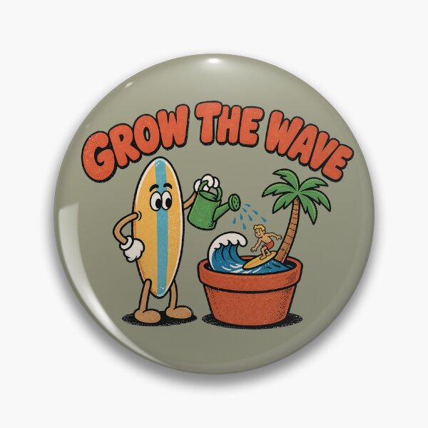 Item preview, GROW THE WAVE – Old School Surf Art designed and sold by mikawaya studio.