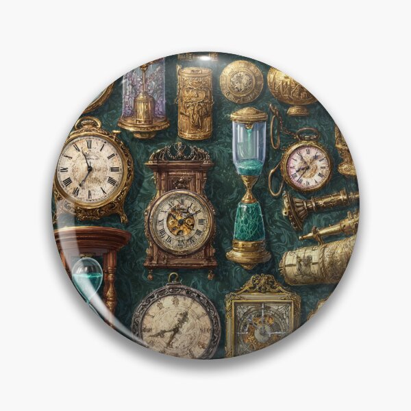 Item preview, Vintage Clocks and Hourglasses Antique Time Collage designed and sold by onubi.