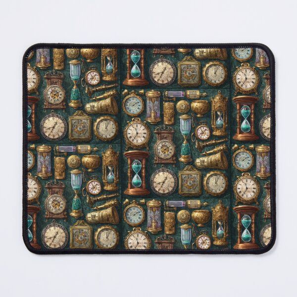 Item preview, Vintage Clocks and Hourglasses Antique Time Collage designed and sold by onubi.