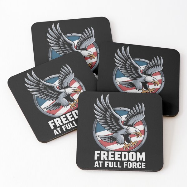 Item preview, Freedom At Full Force – Chrome Eagle Steel Badge designed and sold by OldGloryForge.