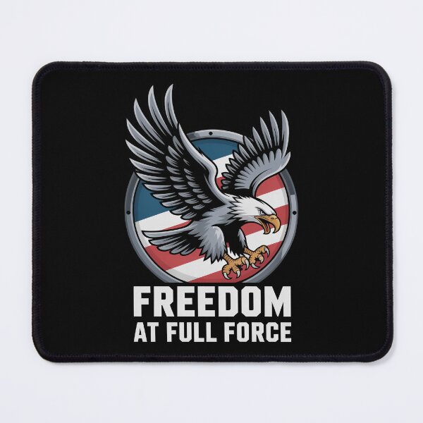 Item preview, Freedom At Full Force – Chrome Eagle Steel Badge designed and sold by OldGloryForge.