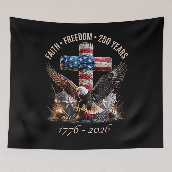 Item preview, Faith Freedom 250 Years American Patriot Christian Independence 1776 2026 designed and sold by SanTiOmal.