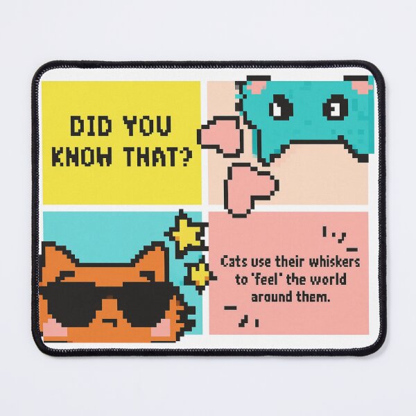 Item preview, Retro Pixel Cat Fun Fact - Whiskers & Wonders designed and sold by RairyuuBell.