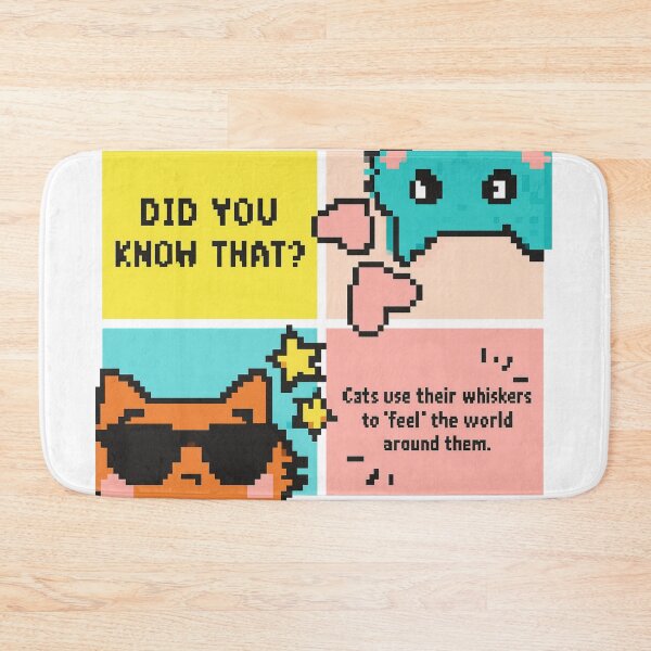 Item preview, Retro Pixel Cat Fun Fact - Whiskers & Wonders designed and sold by RairyuuBell.