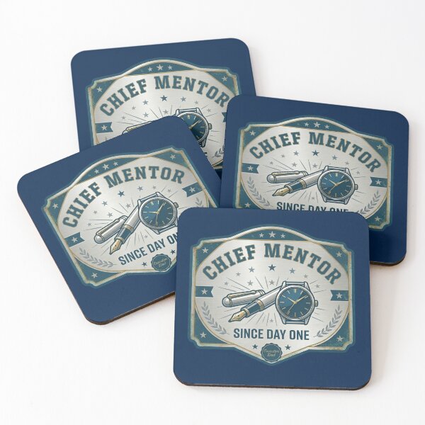 Item preview, Vintage Chief Mentor Executive Dad Brushed Steel Service Badge designed and sold by KelliesGrafix.