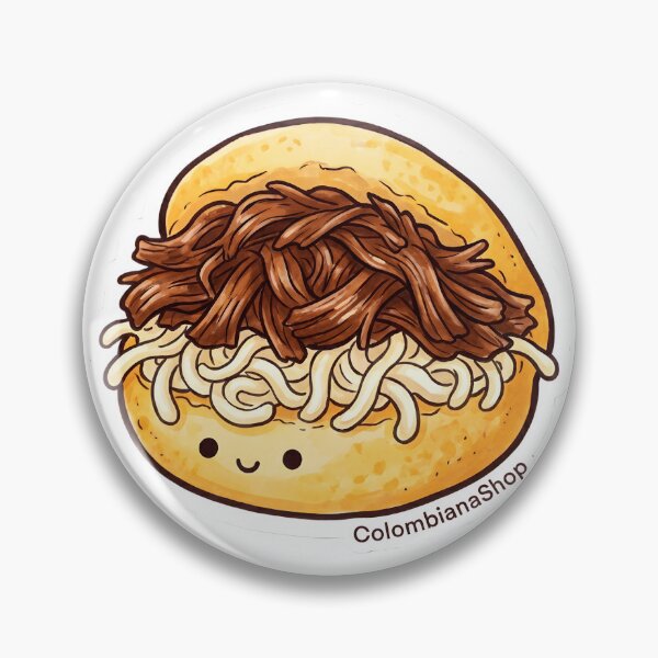 Artikelvorschau, Kolumbianische Chibi-Arepa – Niedliche Food-Art | Kawaii-Arepa mit Fleisch entworfen und verkauft von ColombianaShop.