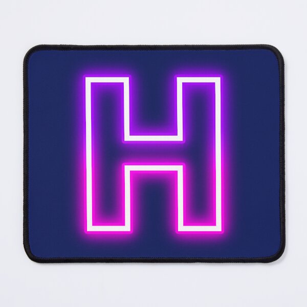 Item preview, Letter H Neon Pink Purple Glow - Retro Futuristic Monogram Initial designed and sold by SolutionsArt.